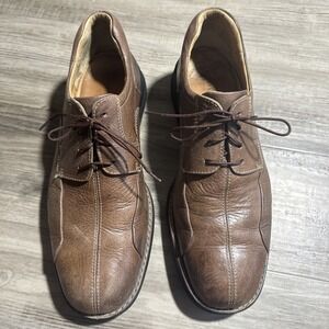 Johnston & Murphy Shuler Men's 9.5 Brown Leather Lace Up Dress Casual Shoes